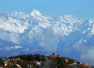 Chisapani-Nagarkot-Trekking, Nagarkot panoramic views of Himalayan snow mountain peaks 