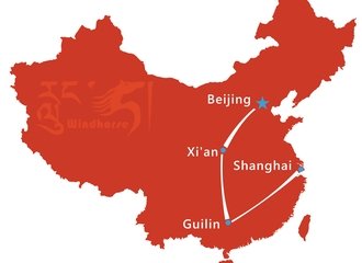 Beijing Xian Guilin Shanghai Tour Route