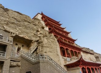 Caves of Mogao Grottos in Duhuang on the Silk Road