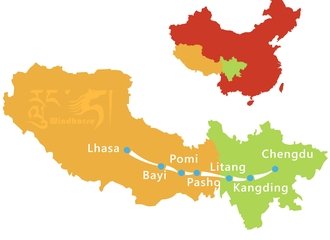 Sichuan Tibet Highway Tour Route