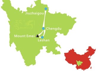 Jiuzhaigou Mount Emei Tour Route