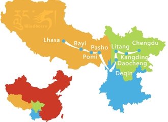 Tibet Yunnan Sichuan Tour Route