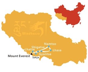 Mount Everest with Namtso Tour Route