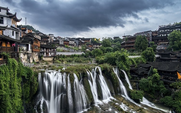 Waterfall at Furong ancient town