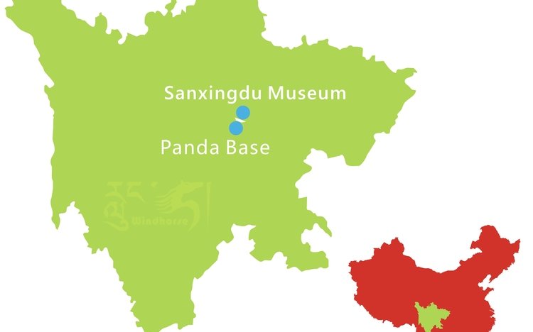 Chengdu Panda Base to Sangxingdui Tour Route