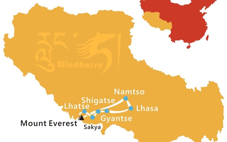 Mount Everest with Namtso Tour Route