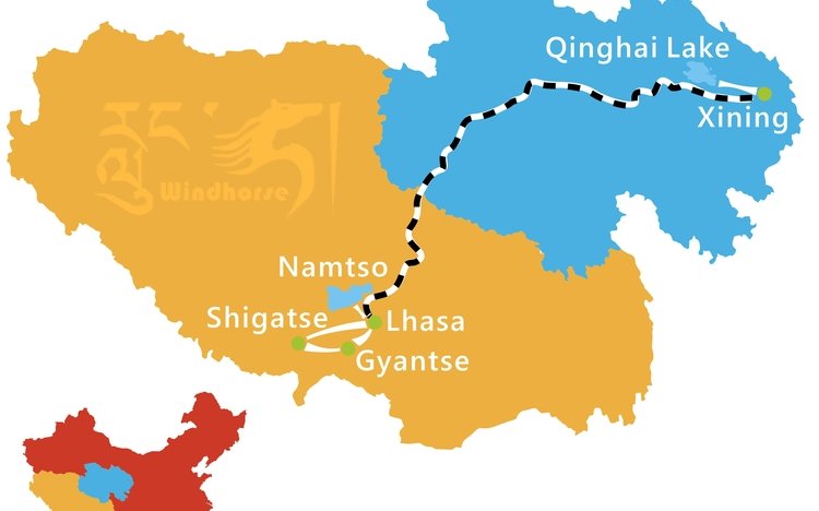 Qinghai Tibet Train Tour Route