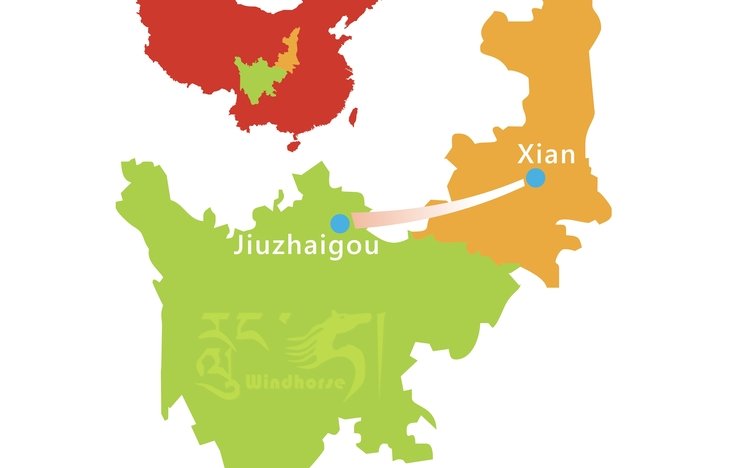 Xi'an Jiuzhaigou Tour Route