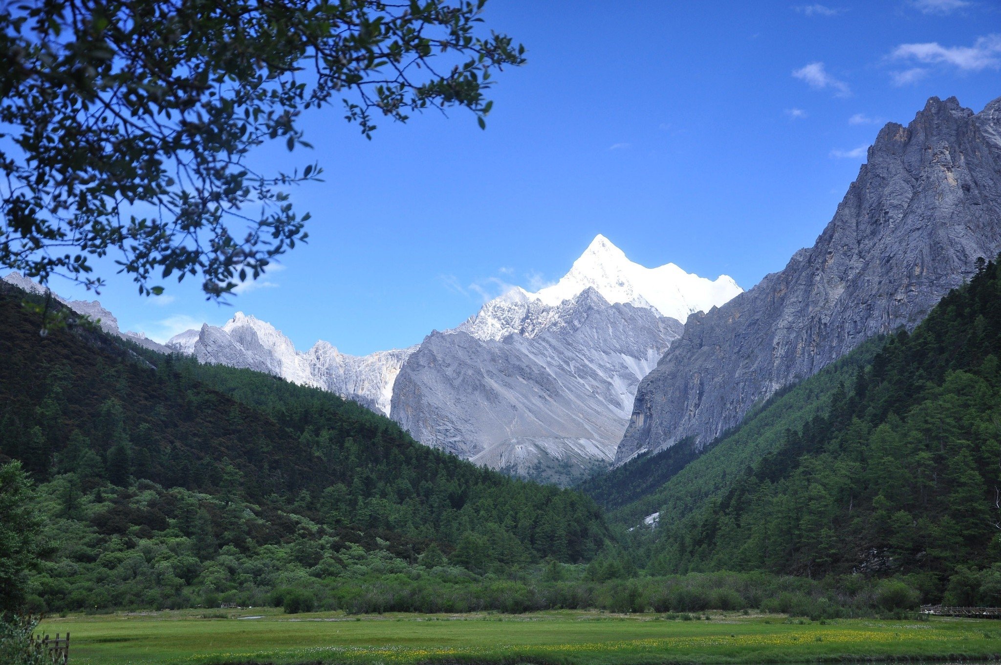 Yading nature reserve holy peaks in summer