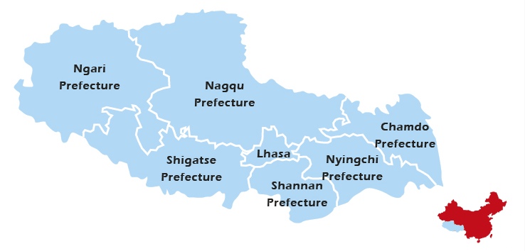 Tibet Autonomous Region - six prefecture