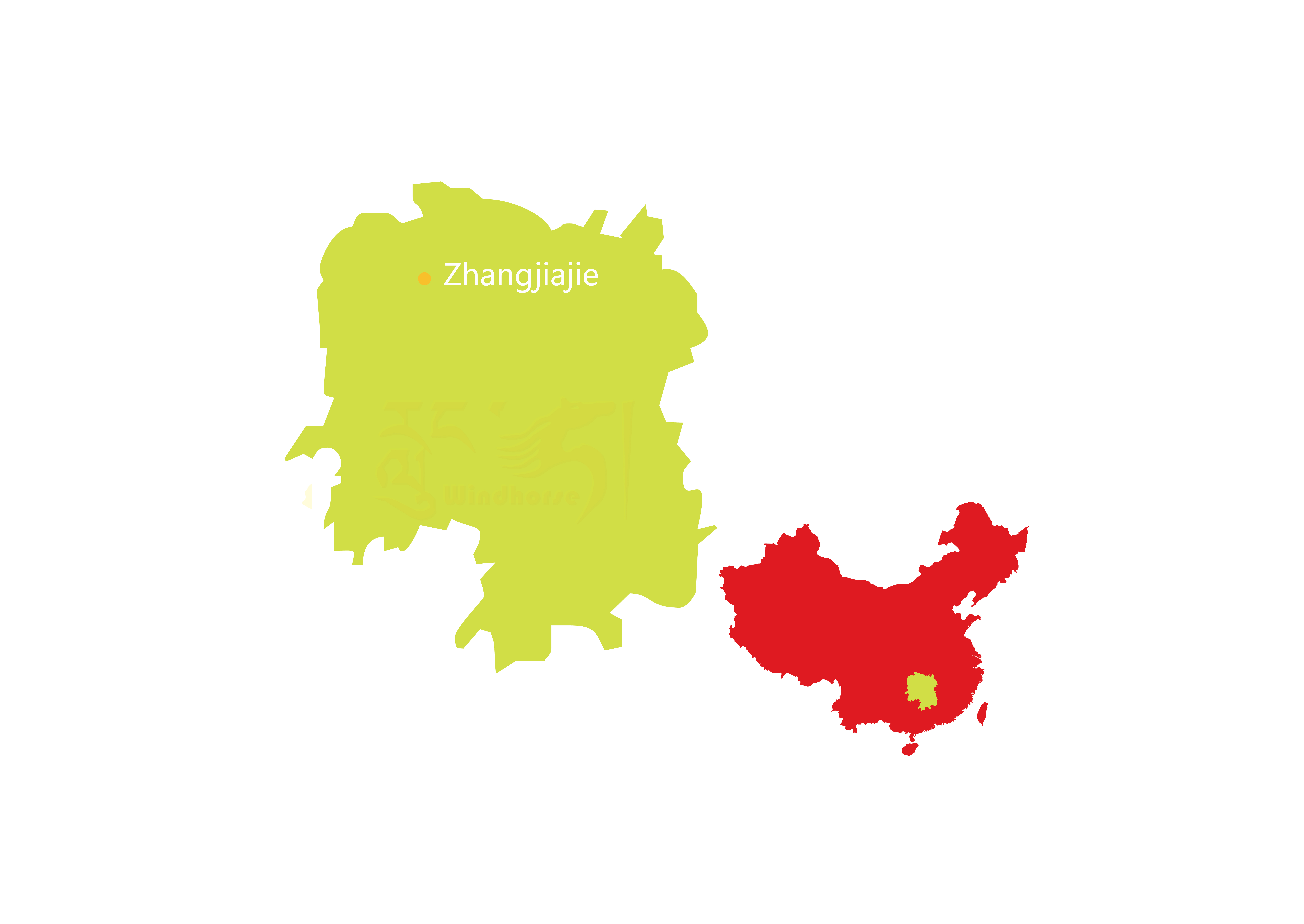 Zhangjiajie national park tour map