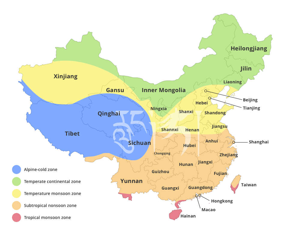 China temperature zones