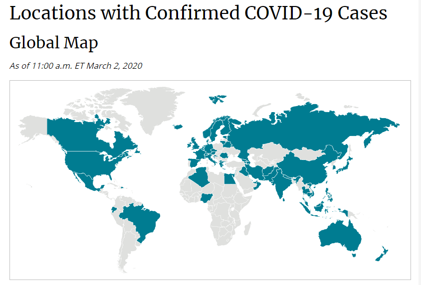 COVID-19 Spread on Global Map