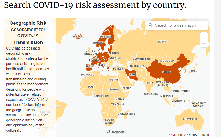 Covid 19 Risk Assesment by country