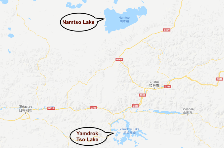 Maps for Namtso and Yamdrok tso lakes