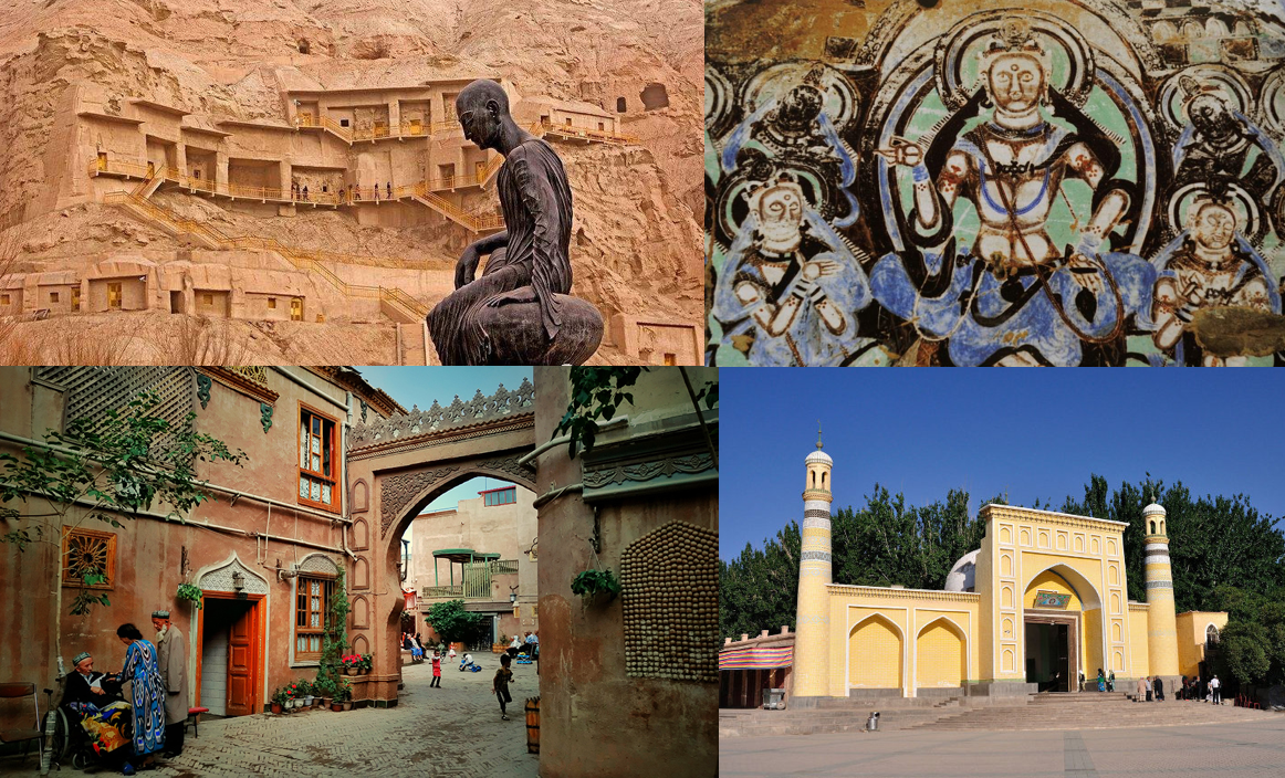 Southern Xinjiang: Kizil Thousand Buddha Caves, Kashgar Old Town, Id Kah Mosque