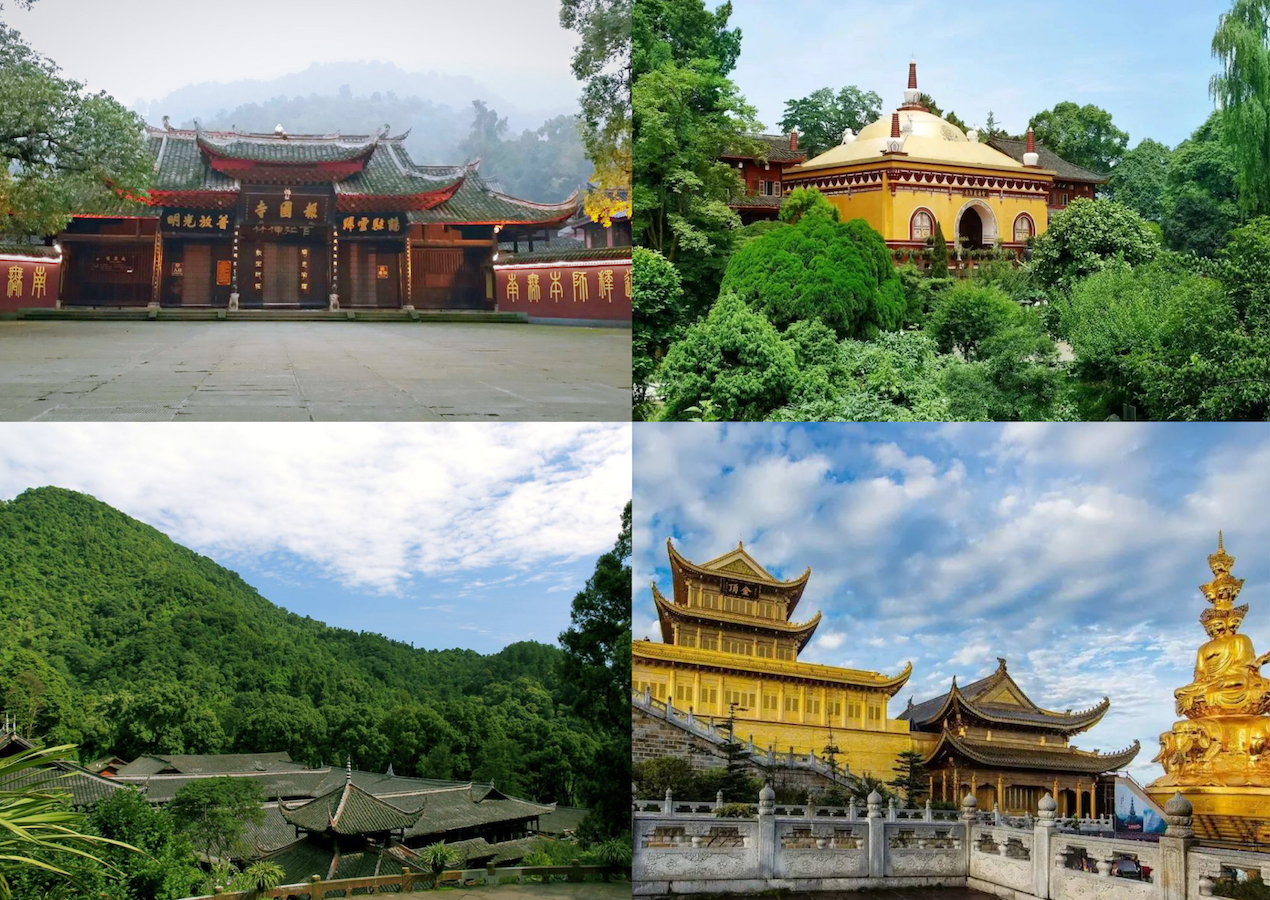 Temples at Mount Emei: Baoguo, Wannian, Fuhu, Huazang