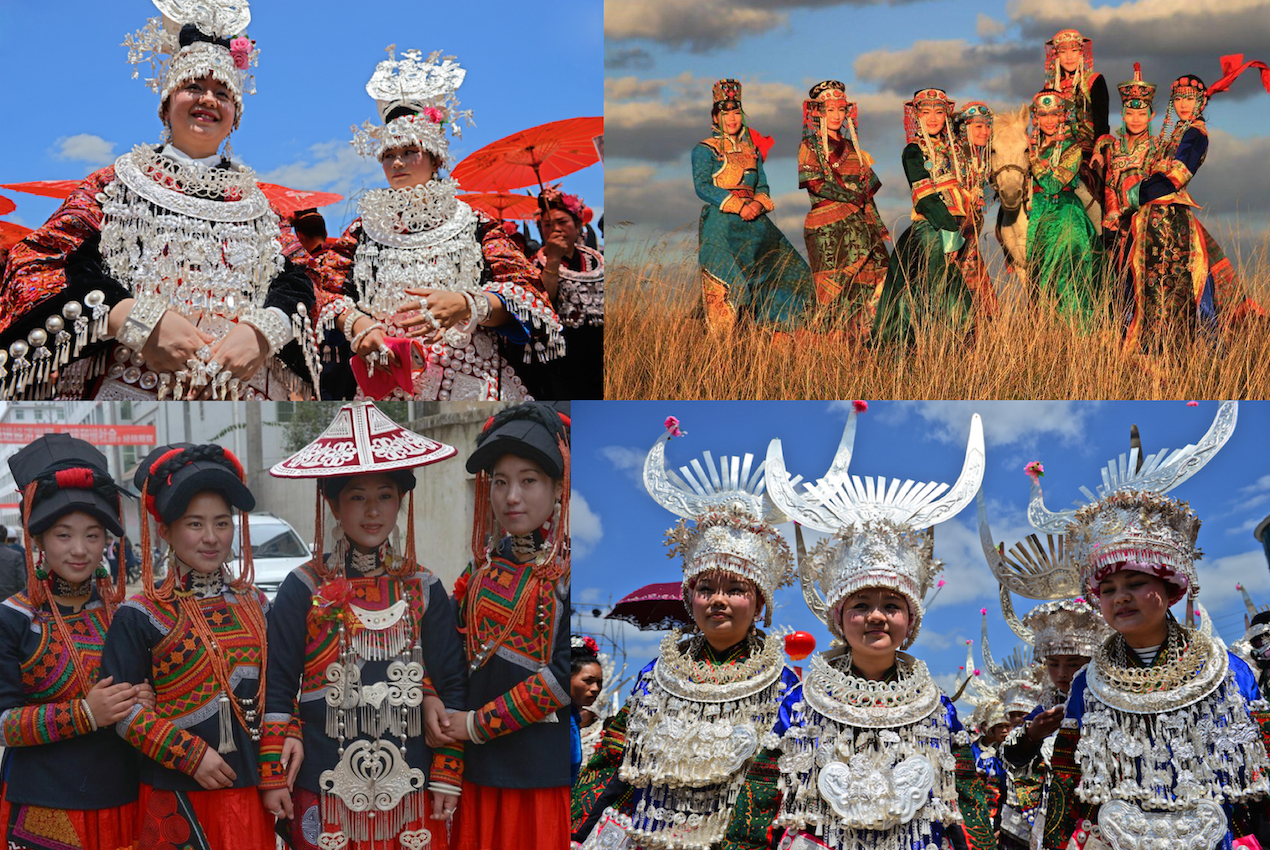 China minority groups: Miao, Mongolian, Yi