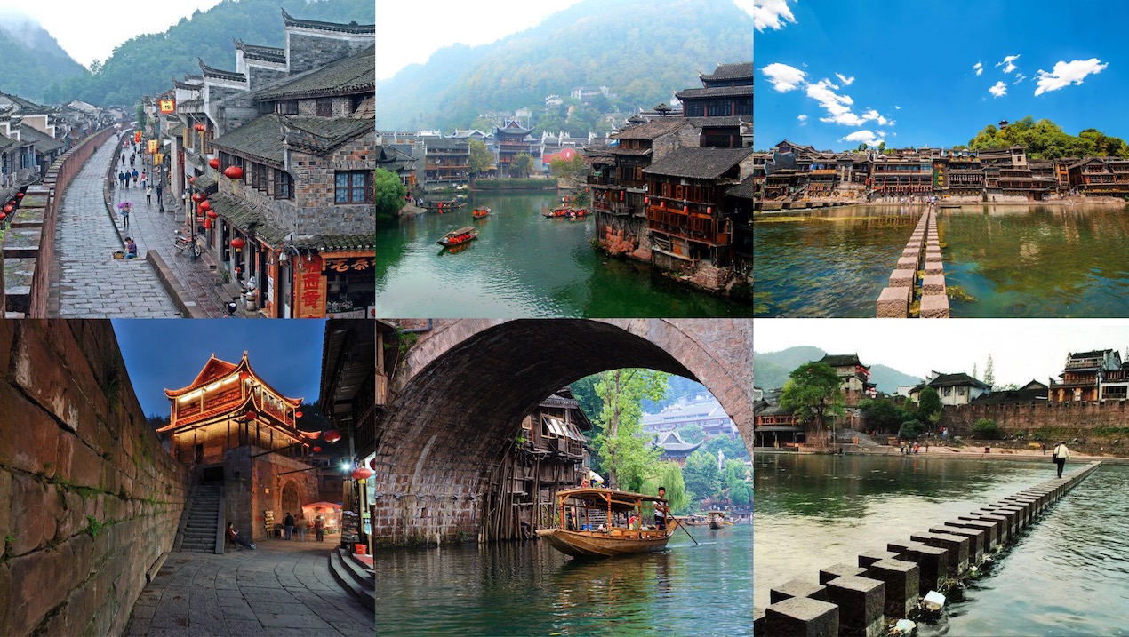 Fenghuang top experiences: stroll in old town, boat ride on Tuojiang river, cross the leaping rock