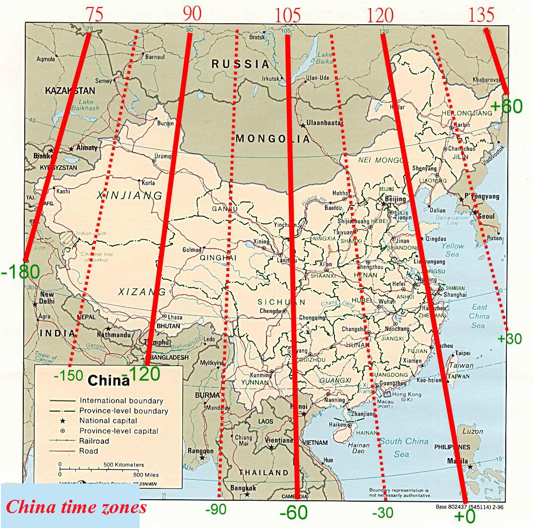 China Travel Tips Time Zones In China Windhorsetour China Tibet