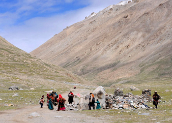 Pilgrims in Mount Kailash