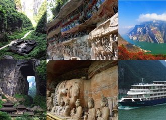 Wulong scenic spot, Dazu rock carvings, Yangtze river cruise