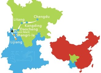 Chengdu Lijiang Overland Tour Route