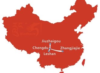 Jiuzhaigou Zhangjiajie Tour Route