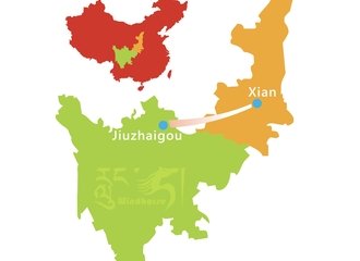 Xi'an Jiuzhaigou Tour Route