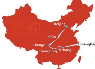 Yangtze Three Gorges Cruise Tour Route