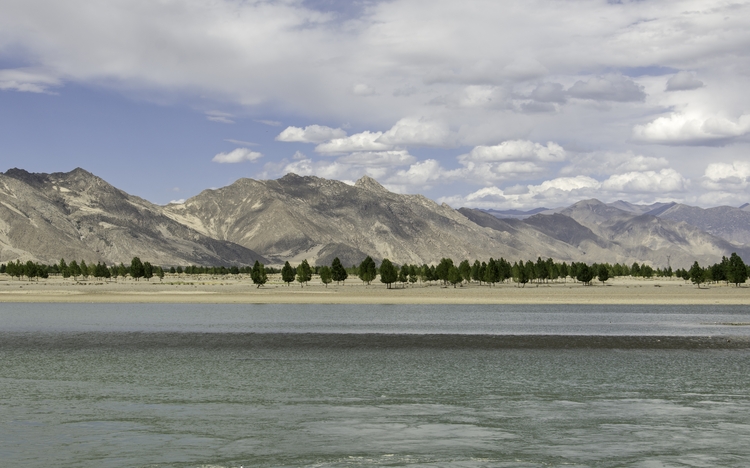 Brahmaputra river back Lhasa from Shigatse