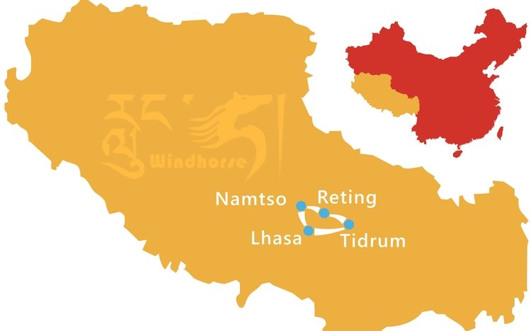Central Tibet Tour Route
