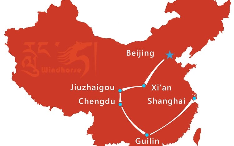 China Sightseeing Tour Route