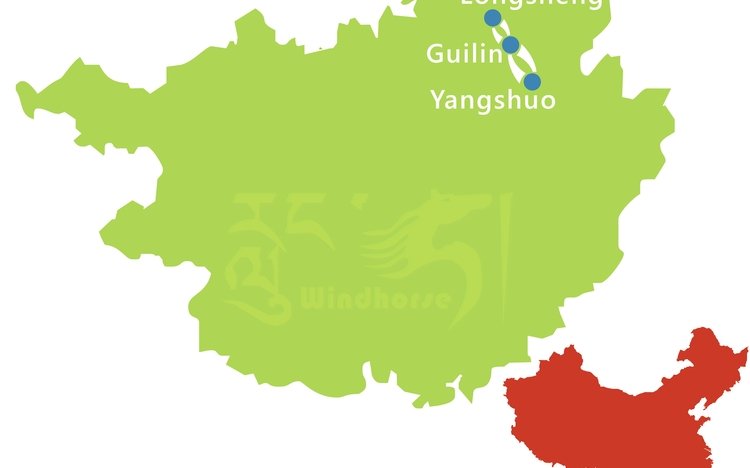 Guilin Li River and Longshen Tour Route