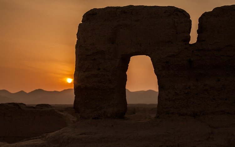 The Ancient City of Jiaohe at Sunset on a Silk Road Adventure