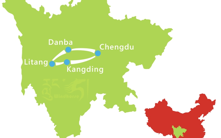 Chengdu to Litang Tour Route
