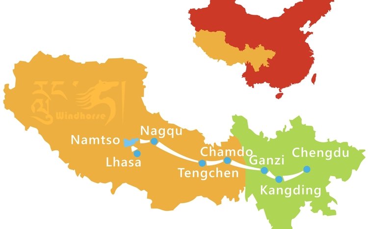 Sichuan Tibet Tour Route
