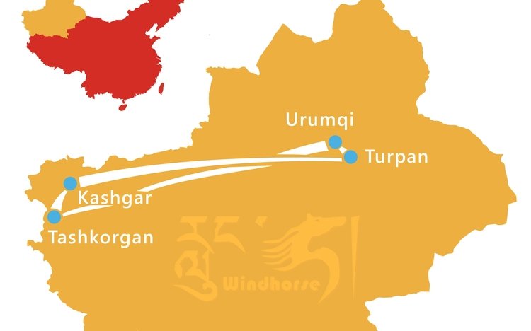 Xinjiang Highlights Tour Route