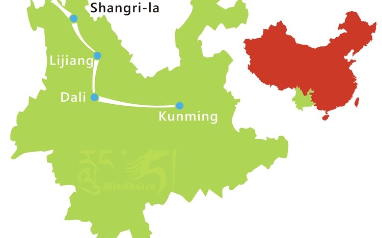 Yunnan Adventure Tour Route