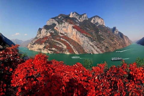Wu Gorge fall leaves of Yangtze River