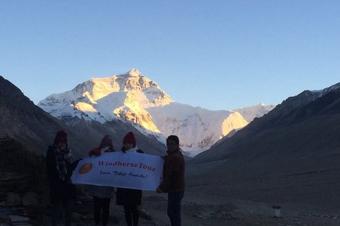 WindhorseTour staff in front of Mt. Everest