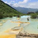 Colorful Water-Filled Ponds at Huanglong in Summer, Sichuan