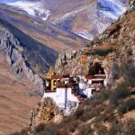 Winter View of Drak Yerpa Monastery, Lhasa Tibet