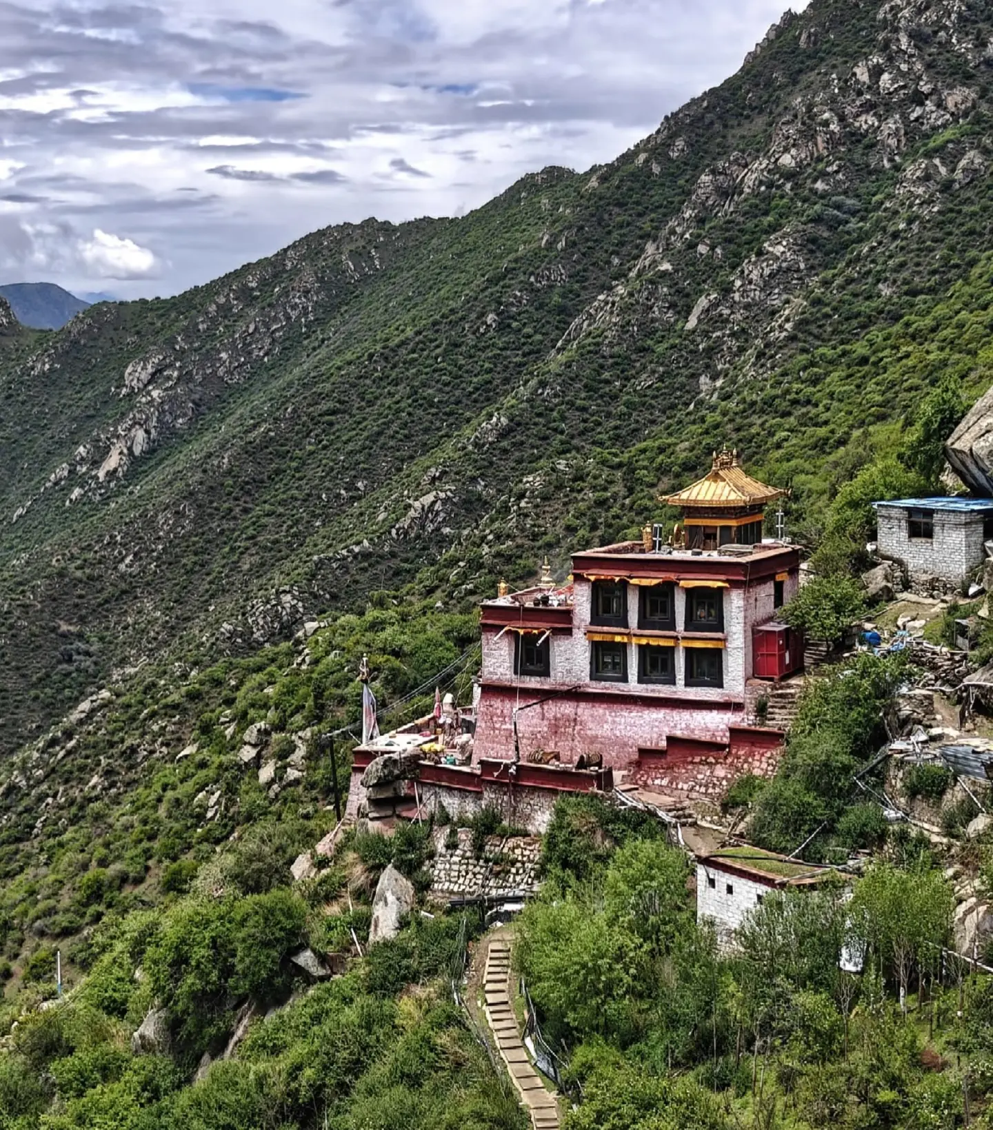 Main Prayer Hall of Chim-puk Hermitage Nunnery near Samye, Tibet