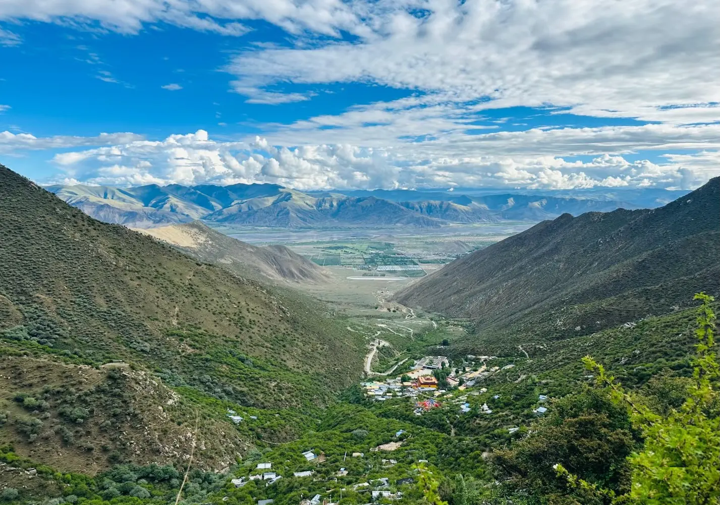 Panoramic View of Samye Valley from Chim-puk Hermitage, Tibet