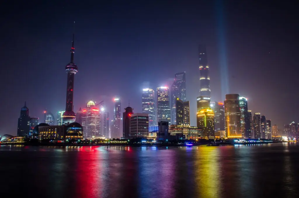 The Bund skyline at night in Shanghai, a must-visit highlight on China tours.