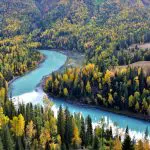 Beautiful Kanas Lake Winding Through Xinjiang