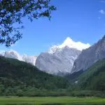 Yading nature reserve holy peaks in summer