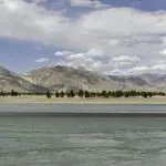 Brahmaputra river back Lhasa from Shigatse Tibet