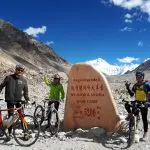 Cycling group at Everest Base Camp Tibet